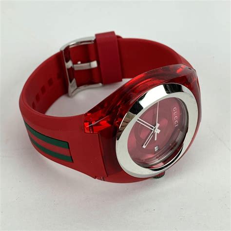 gucci 137.1 white|Gucci Sync Red Stainless Steel 137.1 Xxl Watch with Rubber .